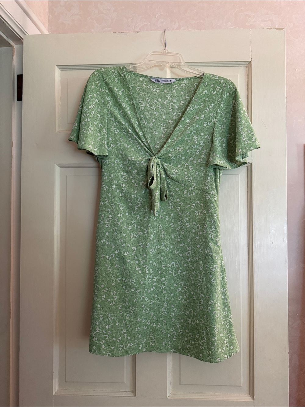 Zara green floral dress